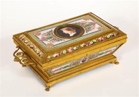 opalescent metal casket jewelry box|Beautiful Empire Period (1810) Russian Ormolu Mounted White.